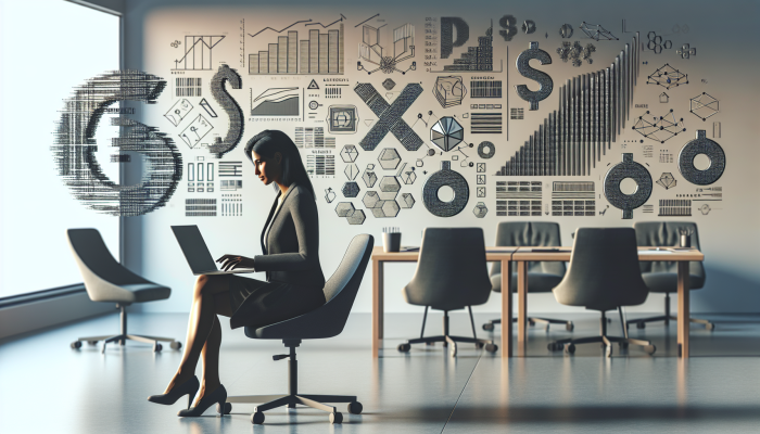 Debt Consolidation Calculators for Effective Financial Management | DCL A person engaging with a debt consolidation calculator on a laptop amidst financial charts in a minimalist office.