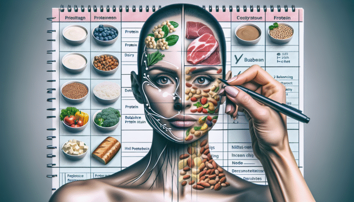 A person planning meals with a variety of protein sources and fibre-rich foods for balanced protein intake.