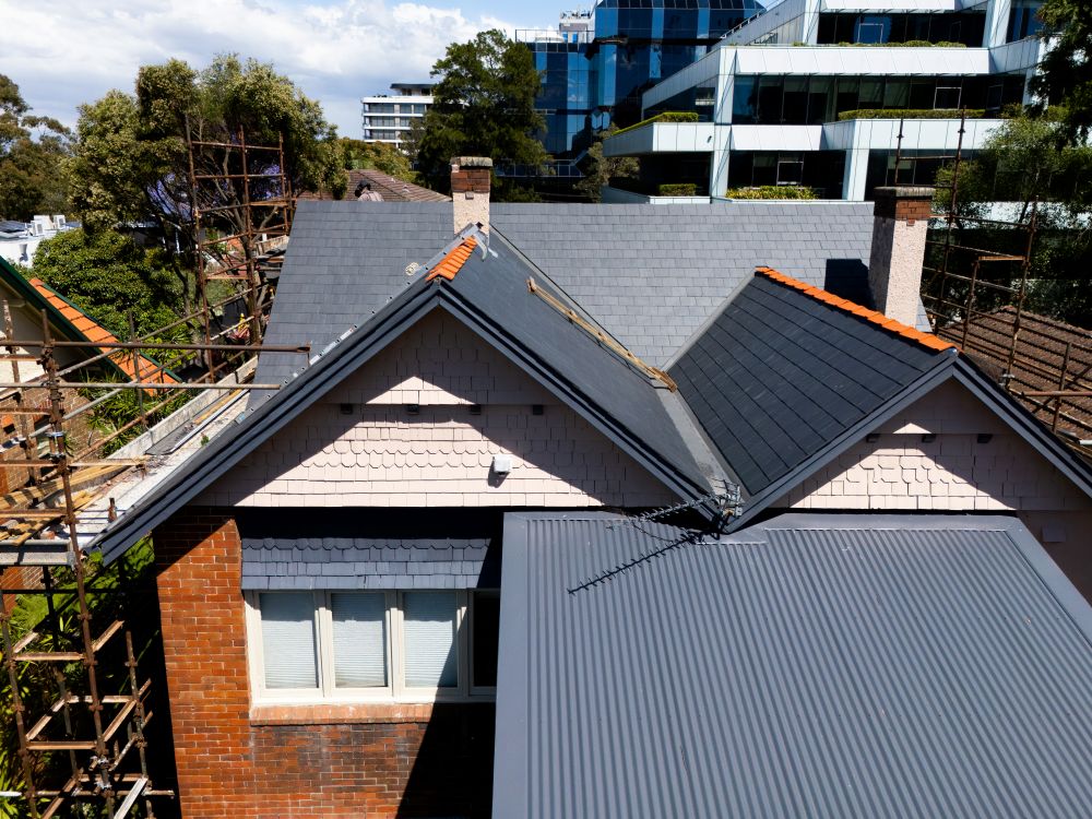 New Slate Roof Being Installed