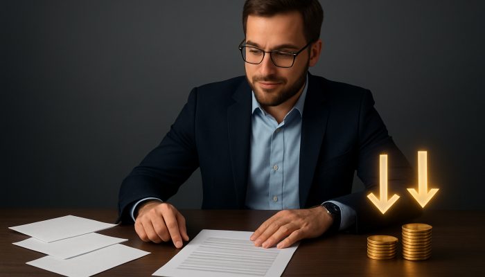 Consolidate Your Payday Loans into One Affordable Deal: Save Money Today | DCL Borrower comparing high-interest loans to low-APR consolidation with savings coins and arrows on desk