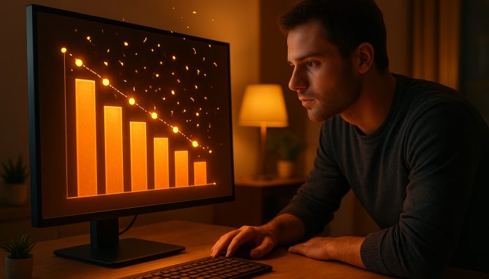 Using Avalanche With Existing Credit Lines: Top Tips | DCL Person celebrating decreasing debt charts with confetti and milestones in a warm home office